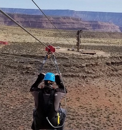 Exhilarating Zip Lines at 60 mph on our Las Vegas Zip Line experience & Grand Canyon helicopter extended air tour